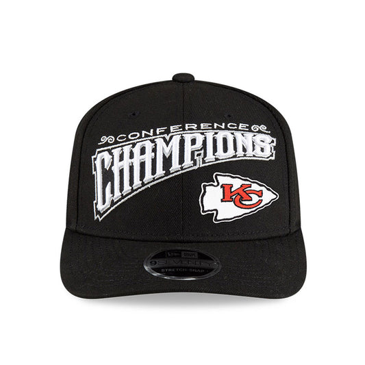 Kansas City Chiefs New Era 2024 AFC Champions Locker Room Trophy Collection 9SEVENTY Stretch-Snap Hat - Black