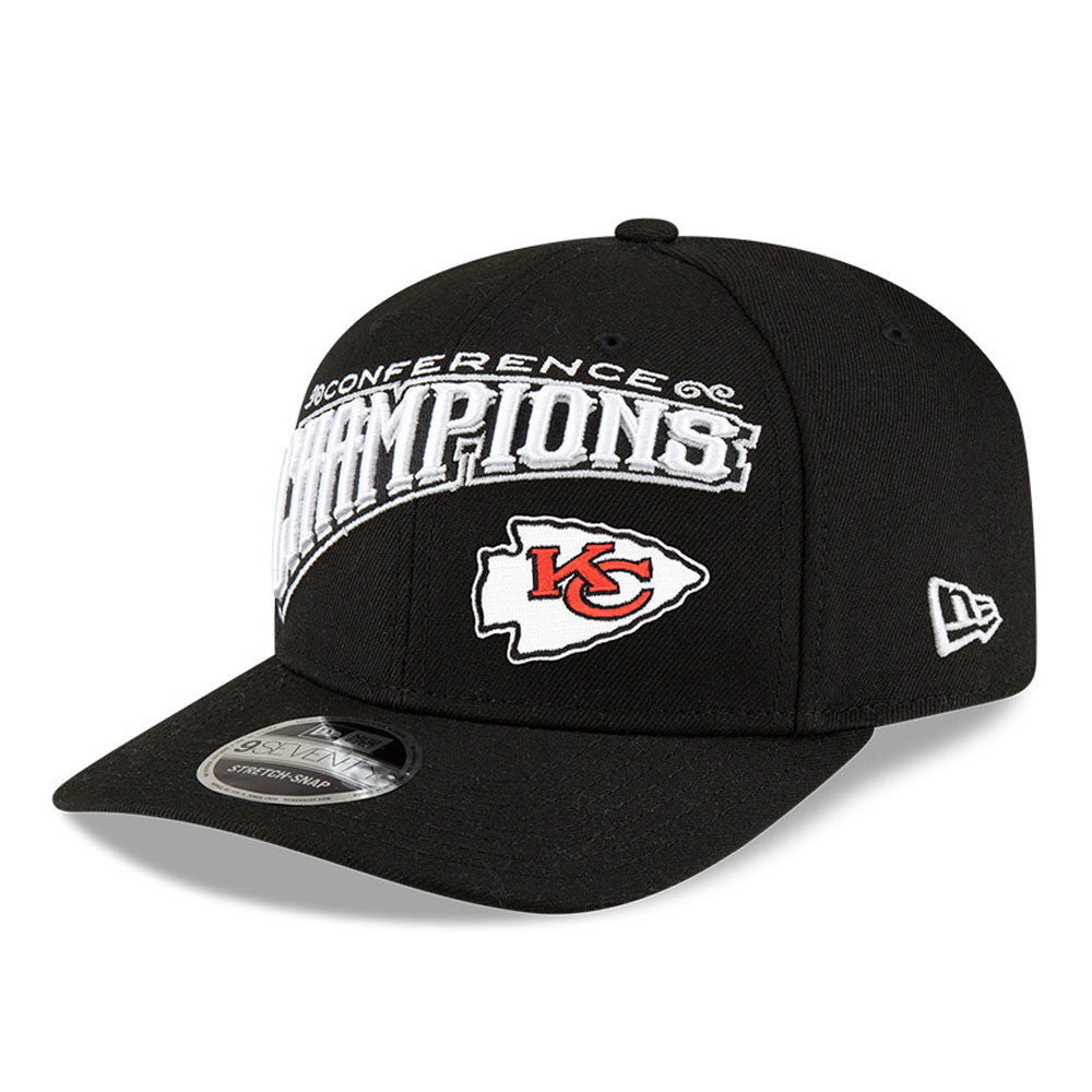 Kansas City Chiefs New Era 2024 AFC Champions Locker Room Trophy Collection 9SEVENTY Stretch-Snap Hat - Black