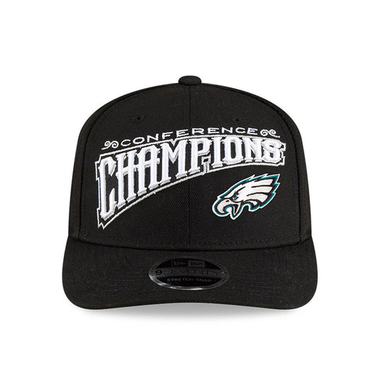 Philadelphia Eagles New Era 2024 NFC Champions Locker Room Trophy Collection 9SEVENTY Stretch-Snap Hat - Black