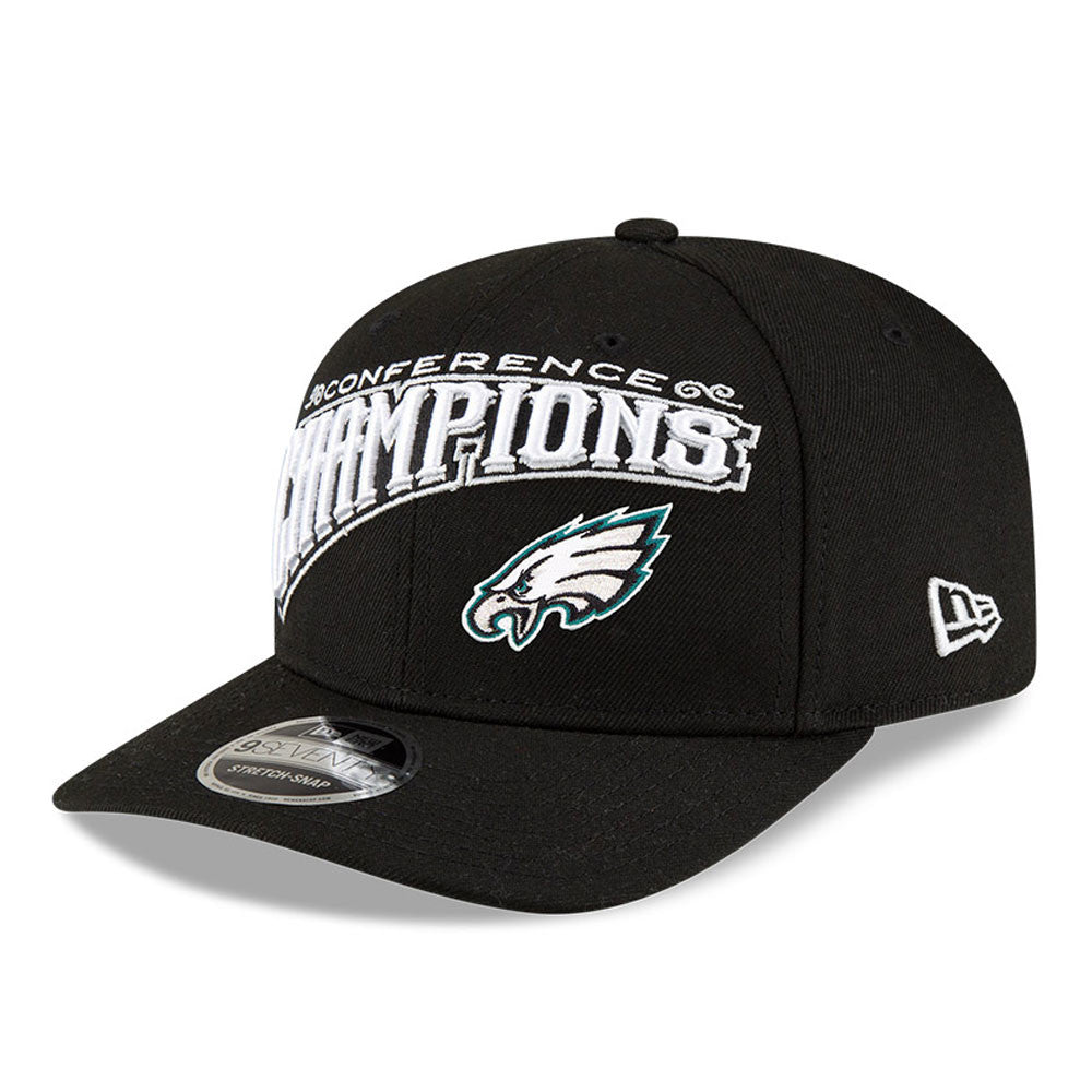 Philadelphia Eagles New Era 2024 NFC Champions Locker Room Trophy Collection 9SEVENTY Stretch-Snap Hat - Black