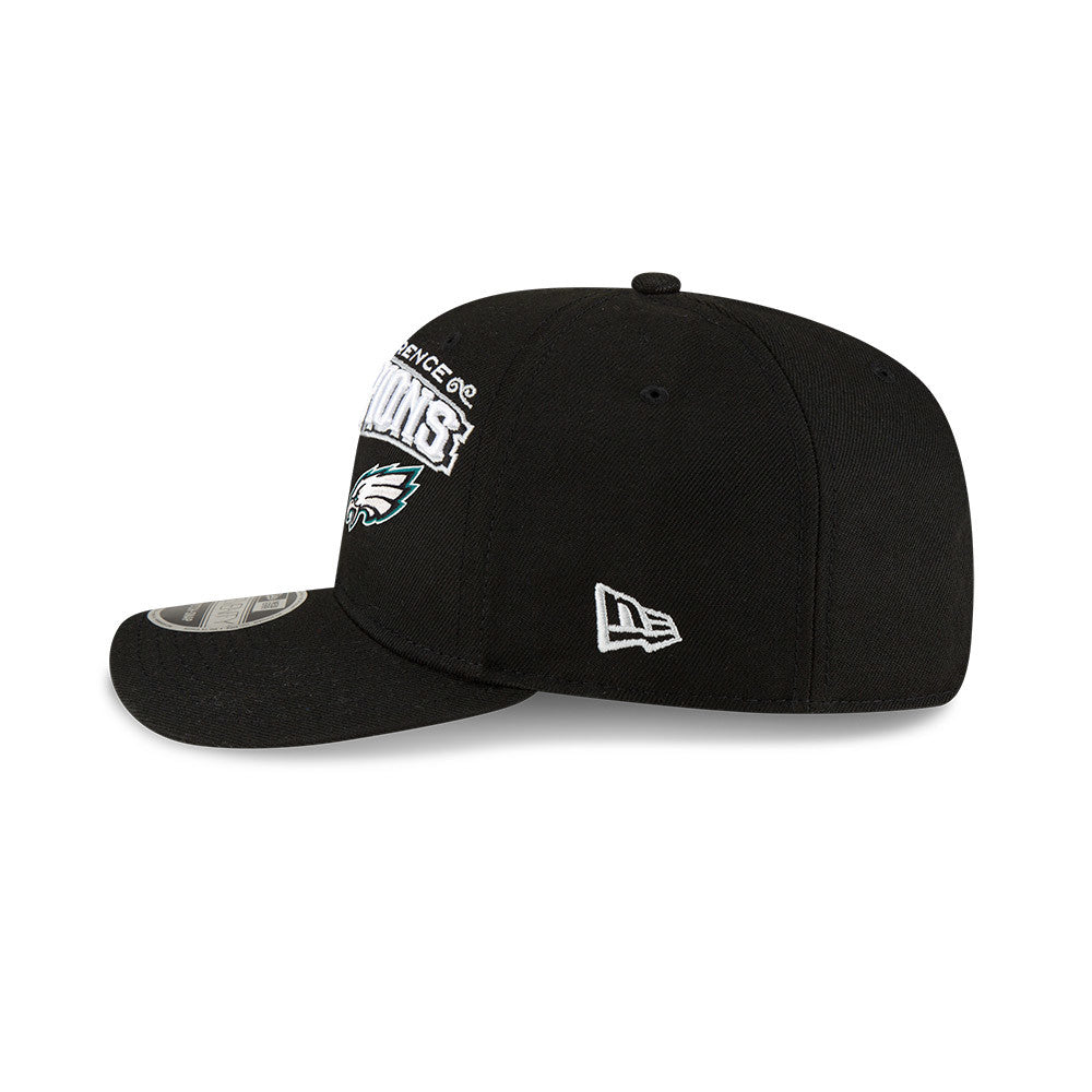 Philadelphia Eagles New Era 2024 NFC Champions Locker Room Trophy Collection 9SEVENTY Stretch-Snap Hat - Black