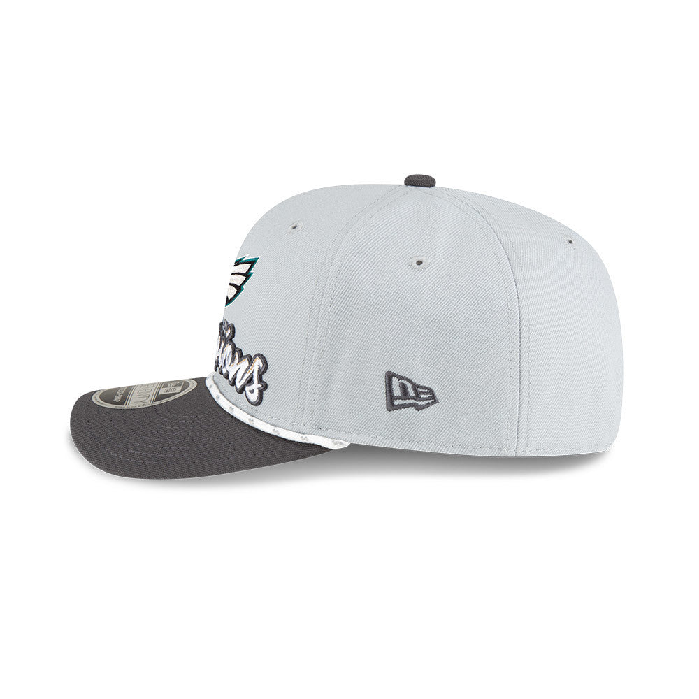 Philadelphia Eagles New Era Super Bowl LIX Champions Locker Room Trophy Collection 9SEVENTY Rope Adjustable Hat - Gray/Charcoal