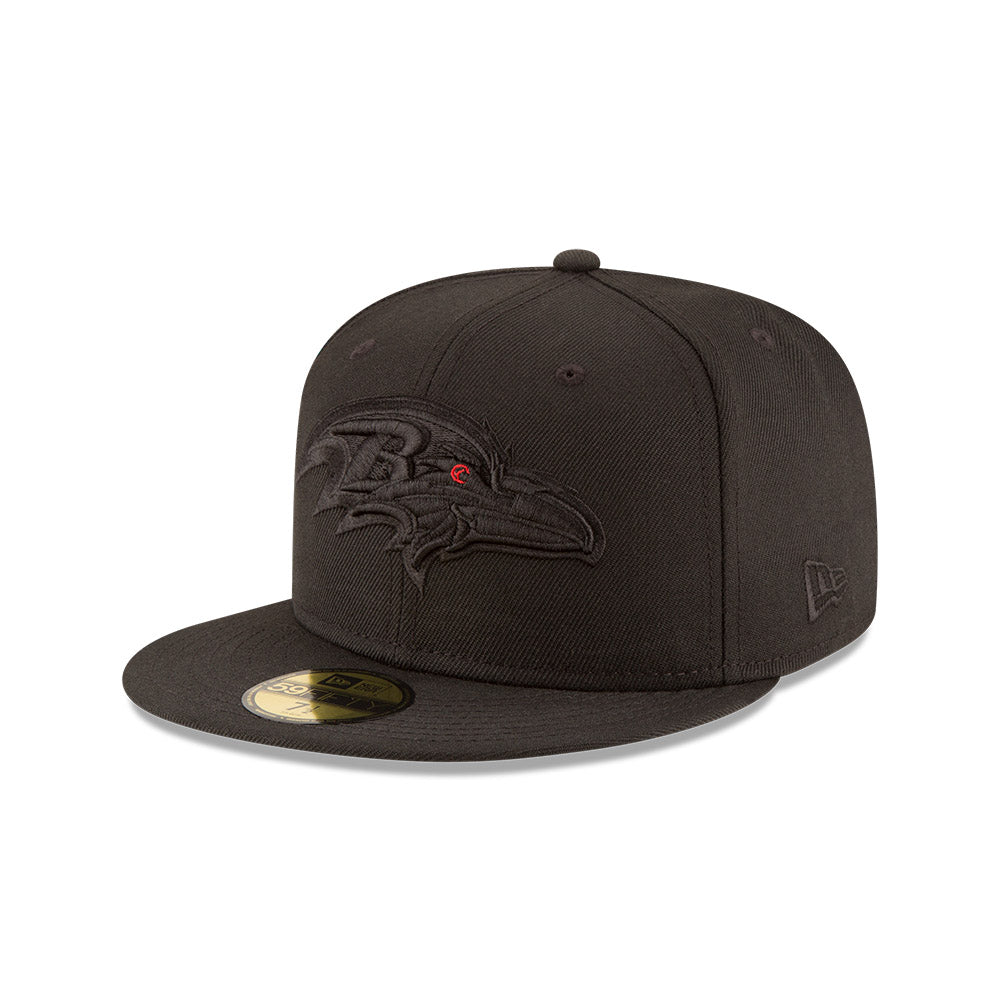 Baltimore Ravens BLACKOUT New Era 59Fifty Fitted Hat - Black/Black