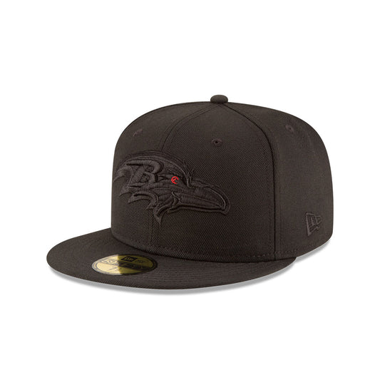 Baltimore Ravens BLACKOUT New Era 59Fifty Fitted Hat - Black/Black