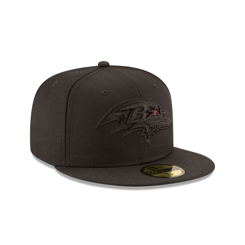 Baltimore Ravens BLACKOUT New Era 59Fifty Fitted Hat - Black/Black