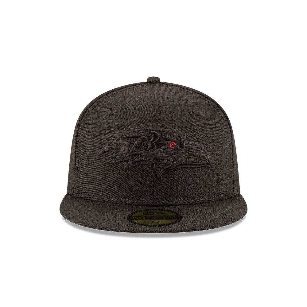 Baltimore Ravens BLACKOUT New Era 59Fifty Fitted Hat - Black/Black