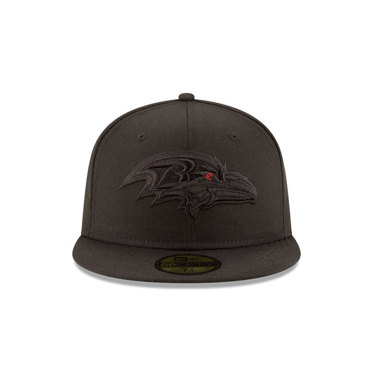 Baltimore Ravens BLACKOUT New Era 59Fifty Fitted Hat - Black/Black