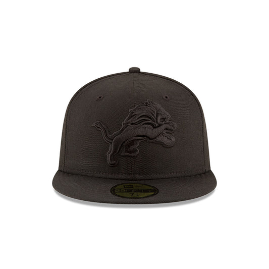 Detroit Lions BLACKOUT New Era 59Fifty Fitted Hat - Black/Black