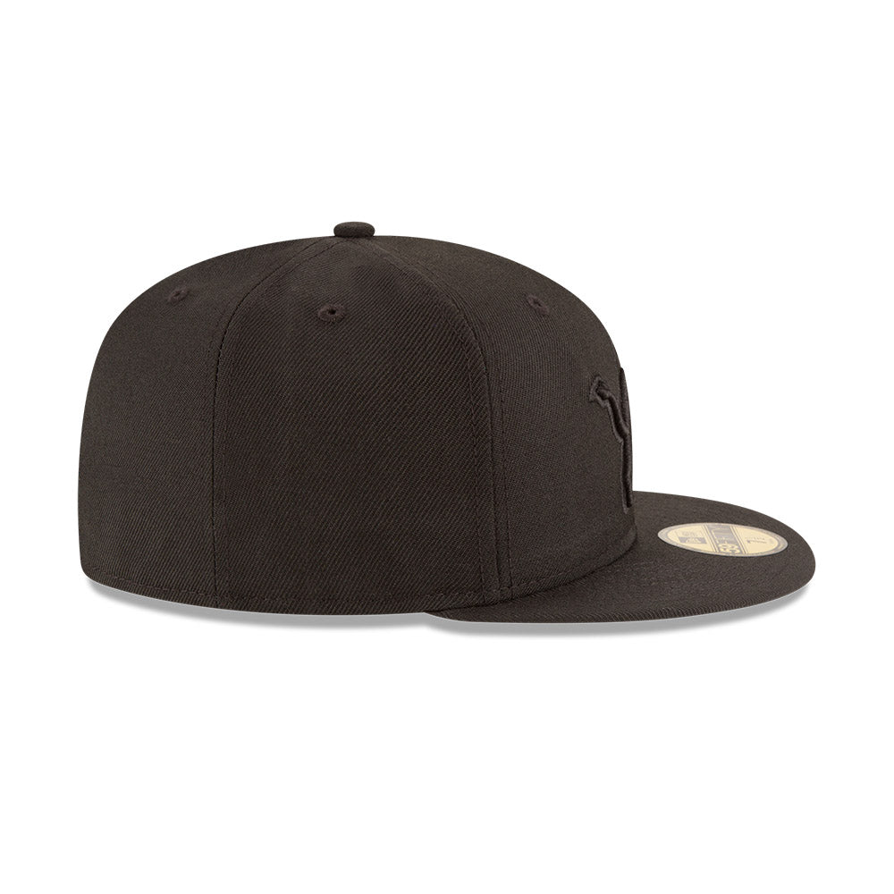 Detroit Lions BLACKOUT New Era 59Fifty Fitted Hat - Black/Black