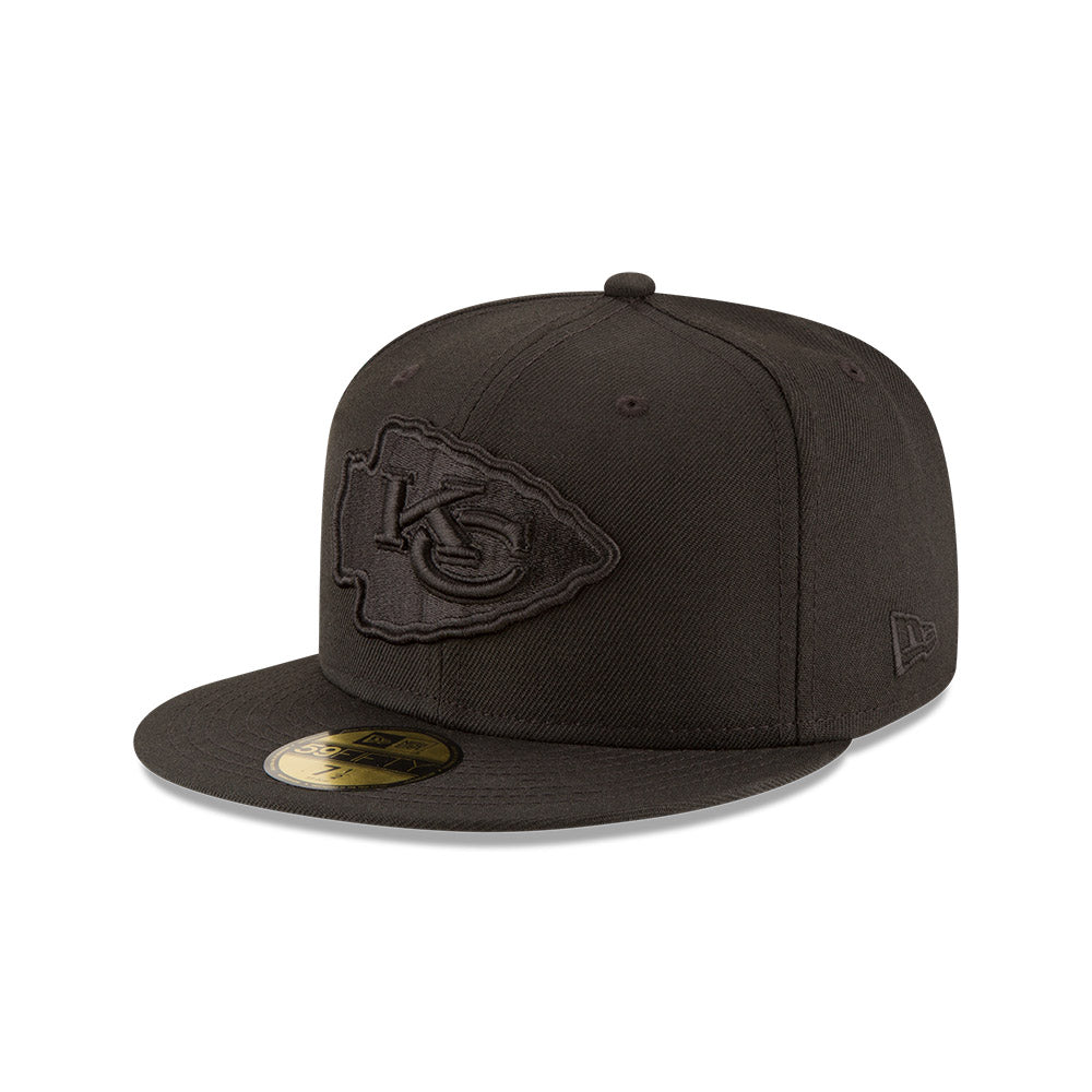 Kansas City Chiefs BLACKOUT New Era 59Fifty Fitted Hat - Black/Black