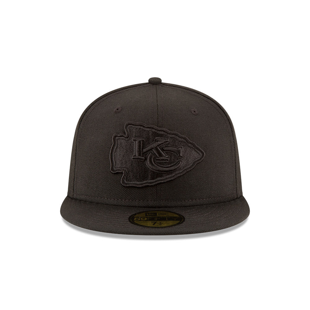 Kansas City Chiefs BLACKOUT New Era 59Fifty Fitted Hat - Black/Black