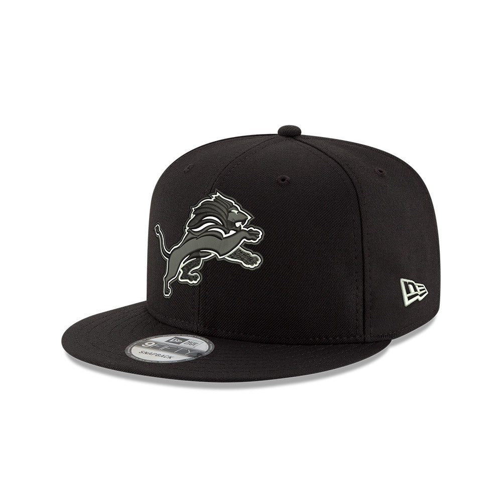 Detroit Lions New Era BLACK-WHITE SERIES 9Fifty Snapback Hat - Black/White