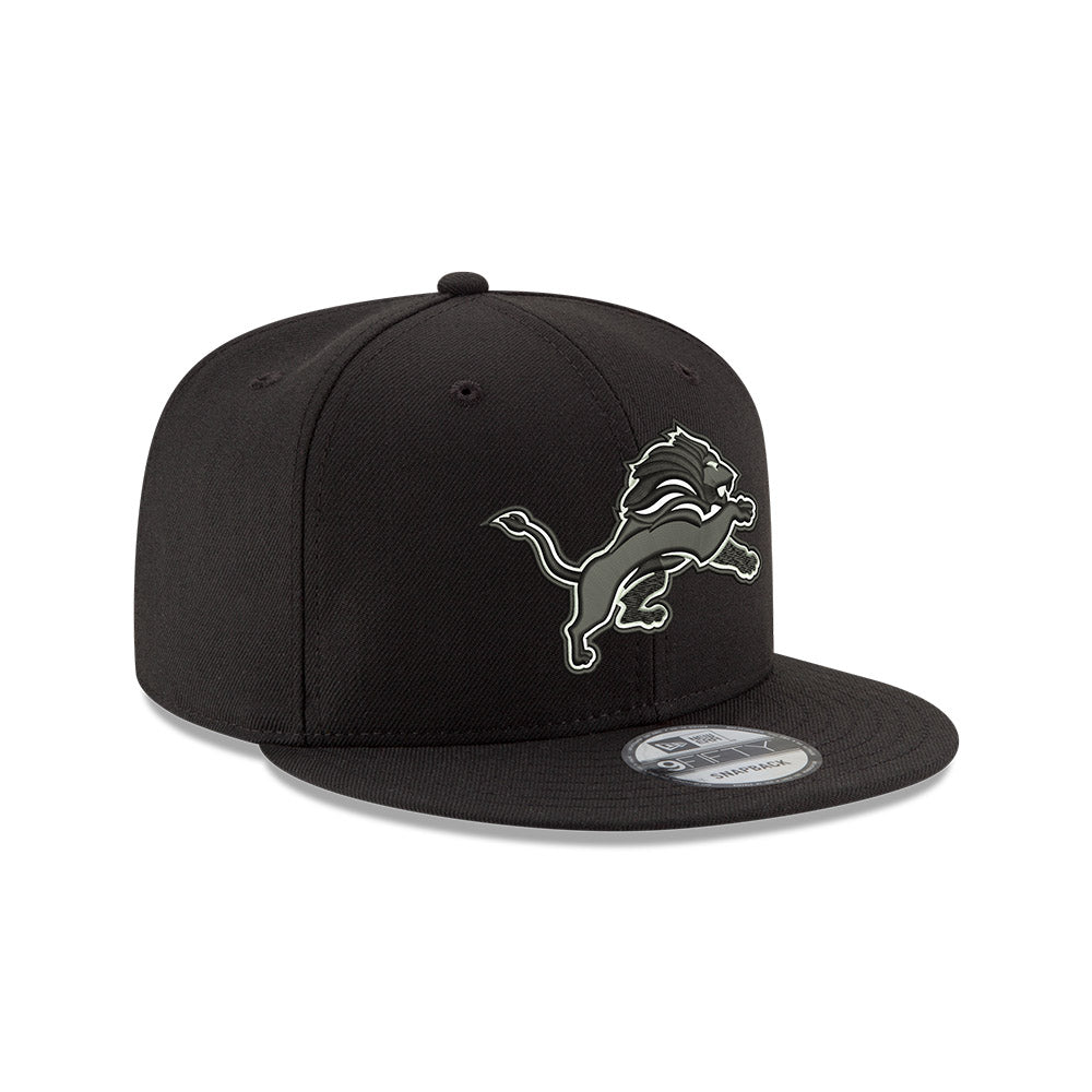 Detroit Lions New Era BLACK-WHITE SERIES 9Fifty Snapback Hat - Black/White