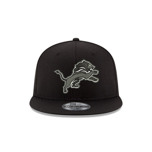 Detroit Lions New Era BLACK-WHITE SERIES 9Fifty Snapback Hat - Black/White