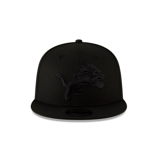 Detroit Lions New Era BLACKOUT 9Fifty Snapback Hat - Black/Black