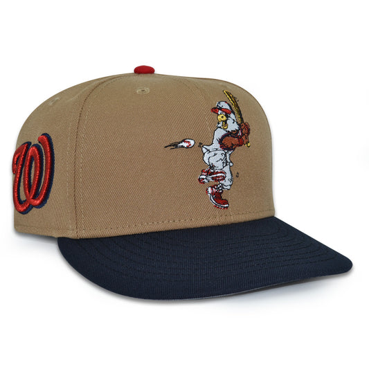 Washington Nationals "SWINGIN SCREECH" Exclusive New Era 59Fifty Fitted Hat - Khaki/Navy