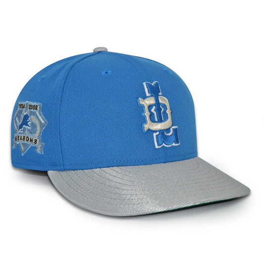 Detroit Lions "AUDIBLE" Exclusive New Era 59Fifty Fitted Hat - Rainstorm/Metallic Silver