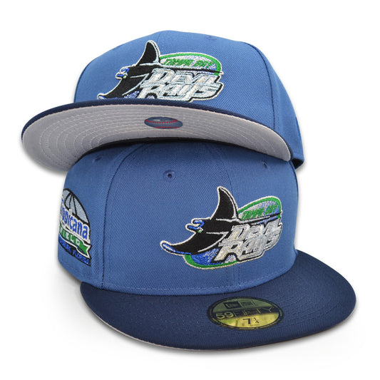 Tampa Bay Devil Rays "CLEAR WATER" Exclusive New Era 59Fifty Fitted Hat - Indigo/OC Blue