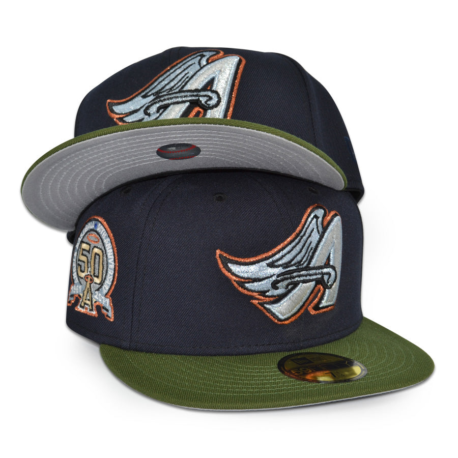 Anaheim Angels "A.Q.M" Exclusive New Era 59Fifty Fitted Hat - Navy/Rifle Green