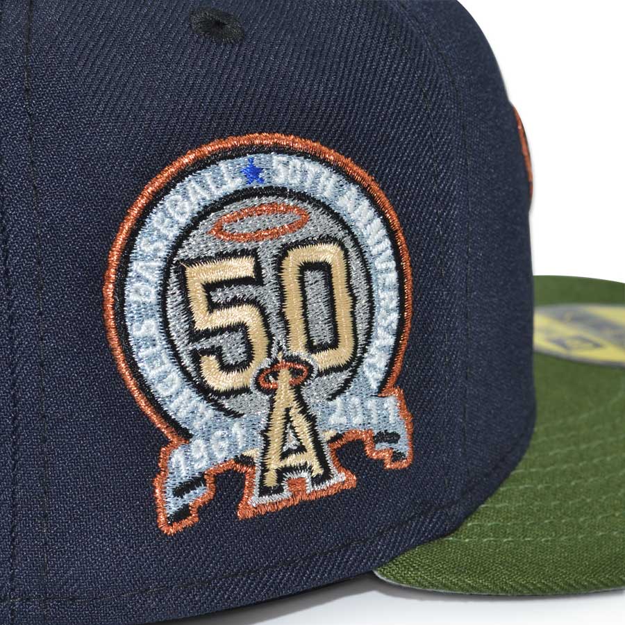 Anaheim Angels "A.Q.M" Exclusive New Era 59Fifty Fitted Hat - Navy/Rifle Green