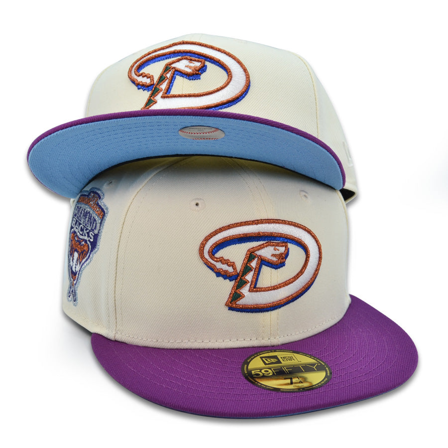 Arizona Diamondbacks "DOVE TAIL" Exclusive New Era 59Fifty Fitted Hat - Chrome/Sparkling Grape