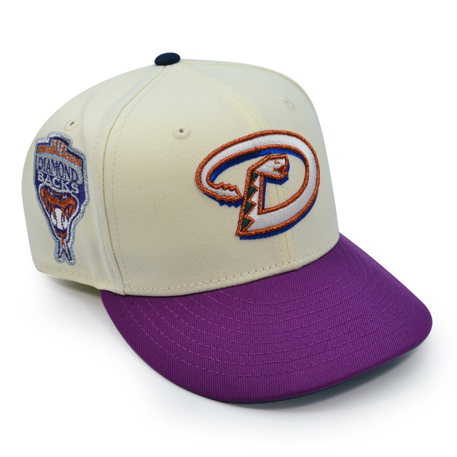 Arizona Diamondbacks "DOVE TAIL" Exclusive New Era 59Fifty Fitted Hat - Chrome/Sparkling Grape