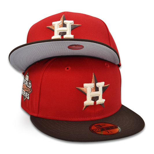 Houston Astros "BONFIRE" Exclusive New Era 59Fifty Fitted Hat  Scarlet/Burntwood