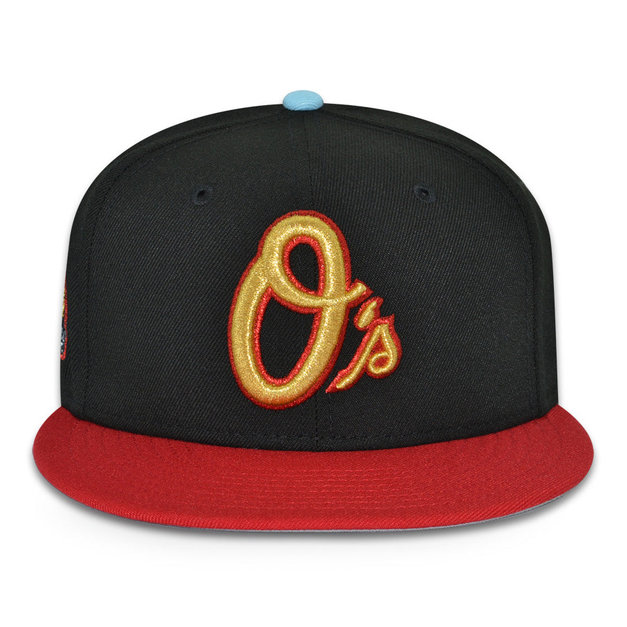 Baltimore Orioles "WHAT THE MELO" Exclusive New Era 59Fifty Fitted Hat- Black/Red