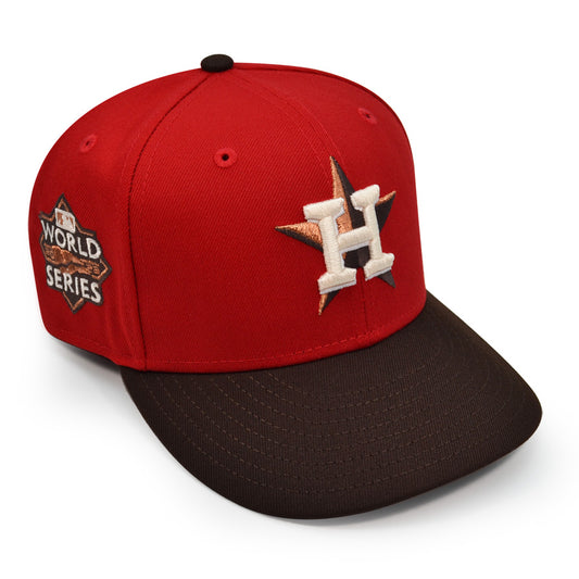 Houston Astros "BONFIRE" Exclusive New Era 59Fifty Fitted Hat  Scarlet/Burntwood