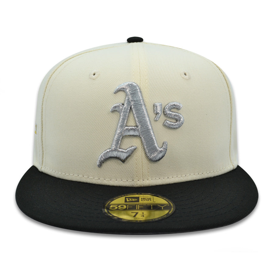 Oakland Athletics "DIME A DOZEN" Exclusive New Era 59Fifty Fitted Hat - Chrome/Black