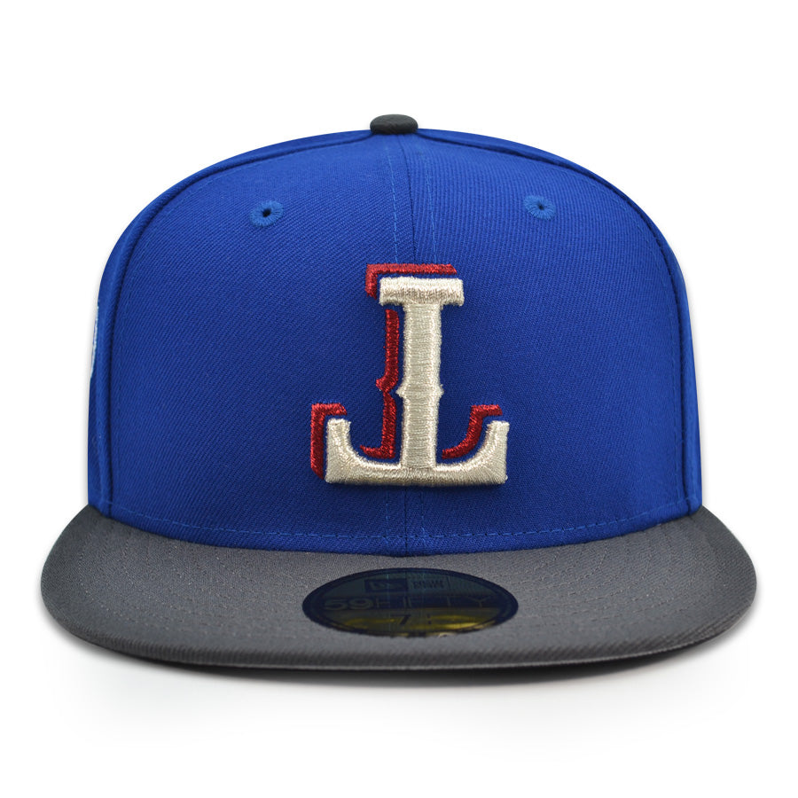 Texas Rangers "LT" Upside Down Exclusive New Era 59Fifty Fitted Hat - Calming Blue/Graphite