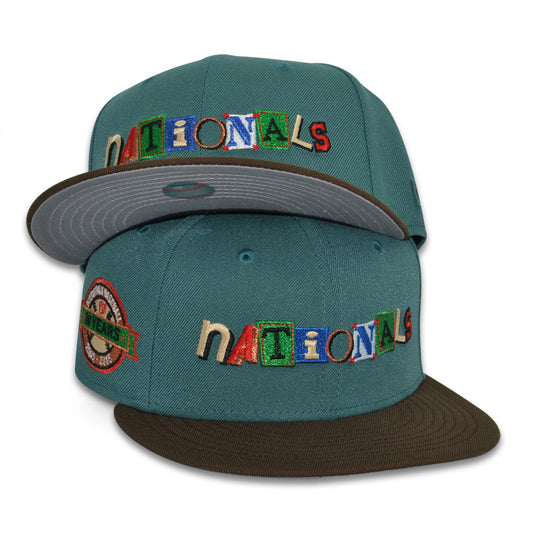 Washington Nationals "HOLIDAY SZN"  Exclusive New Era 59Fifty Fitted Hat - Pine Needle/Walnut