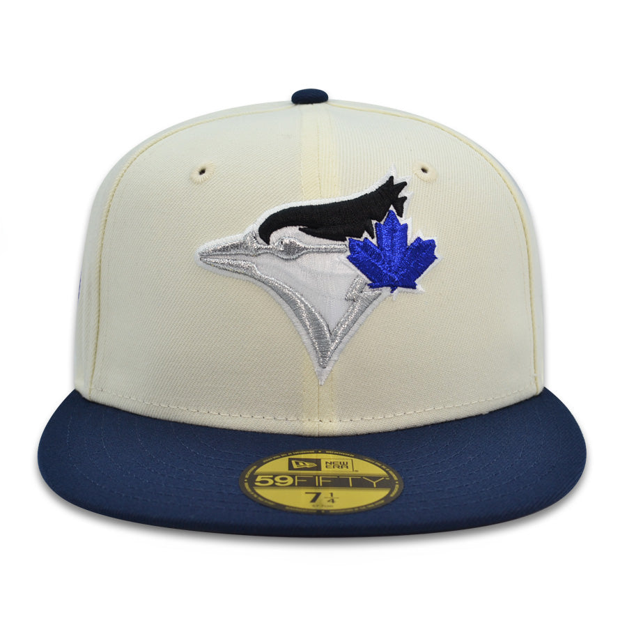 Toronto Blue Jays "MIDNIGHT JAYS" Exclusive New Era 59Fifty Fitted Hat - Chrome/Ocean Side