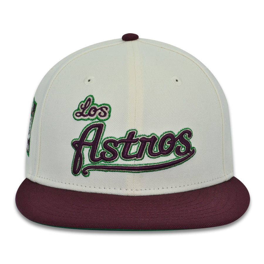 Houston Los Astros "MISTLETOE" Exclusive New Era 59Fifty Fitted Hat - Chrome/Maroon