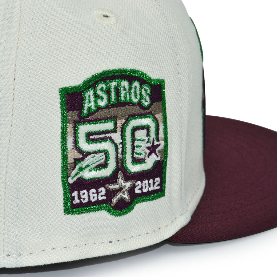 Houston Los Astros "MISTLETOE" Exclusive New Era 59Fifty Fitted Hat - Chrome/Maroon