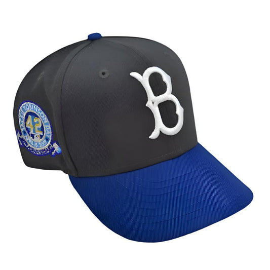 Brooklyn Dodgers "MR 42" Exclusive New Era 59Fifty Fitted Hat - Graphite/Royal