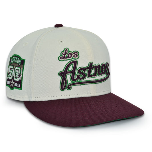 Houston Los Astros "MISTLETOE" Exclusive New Era 59Fifty Fitted Hat - Chrome/Maroon