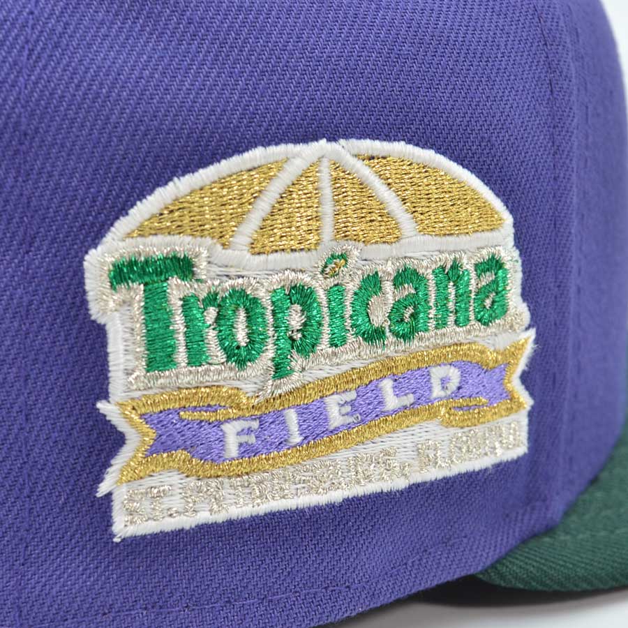 Tampa Bay Devil Rays "PURPLE WAVE" Exclusive New Era 59Fifty Fitted Hat - Orchid/Dark Green