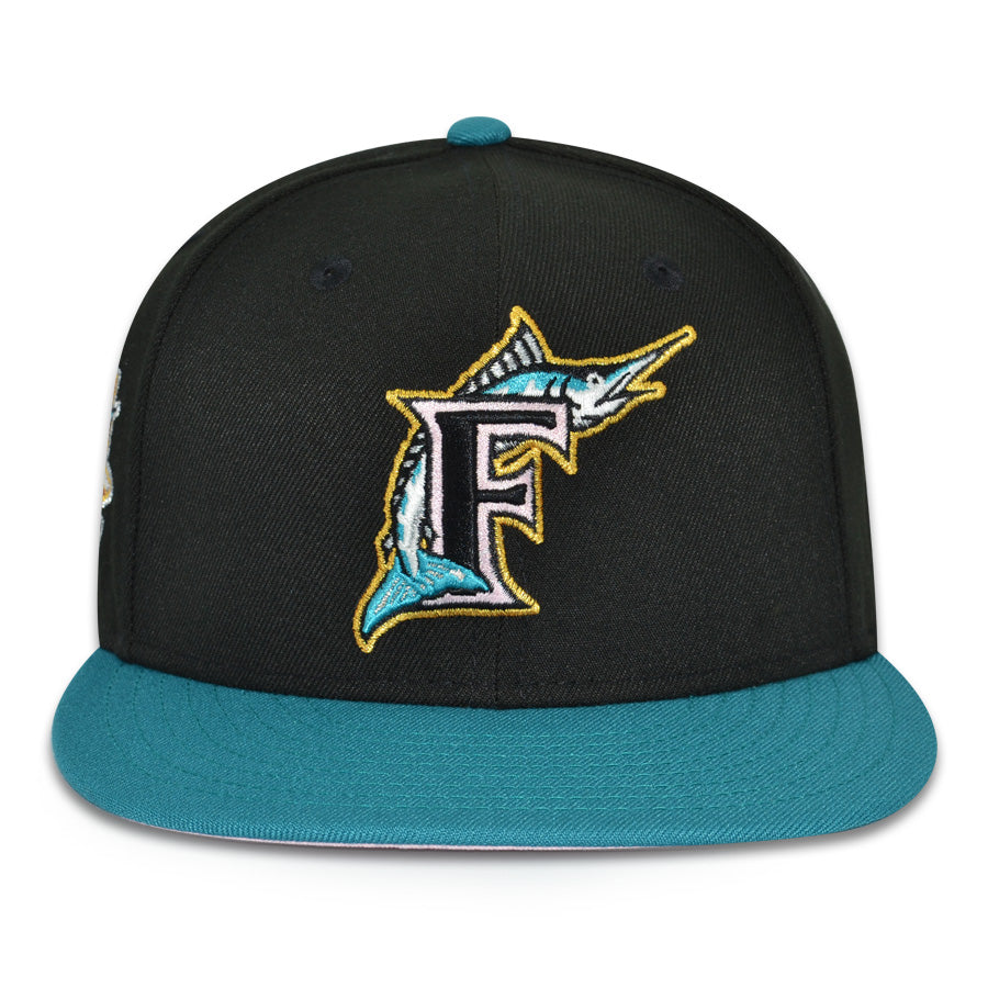 Florida Marlins "FLORIDA PINKY" Exclusive New Era 59Fifty Fitted Hat - Black/Teal/Pinky UV