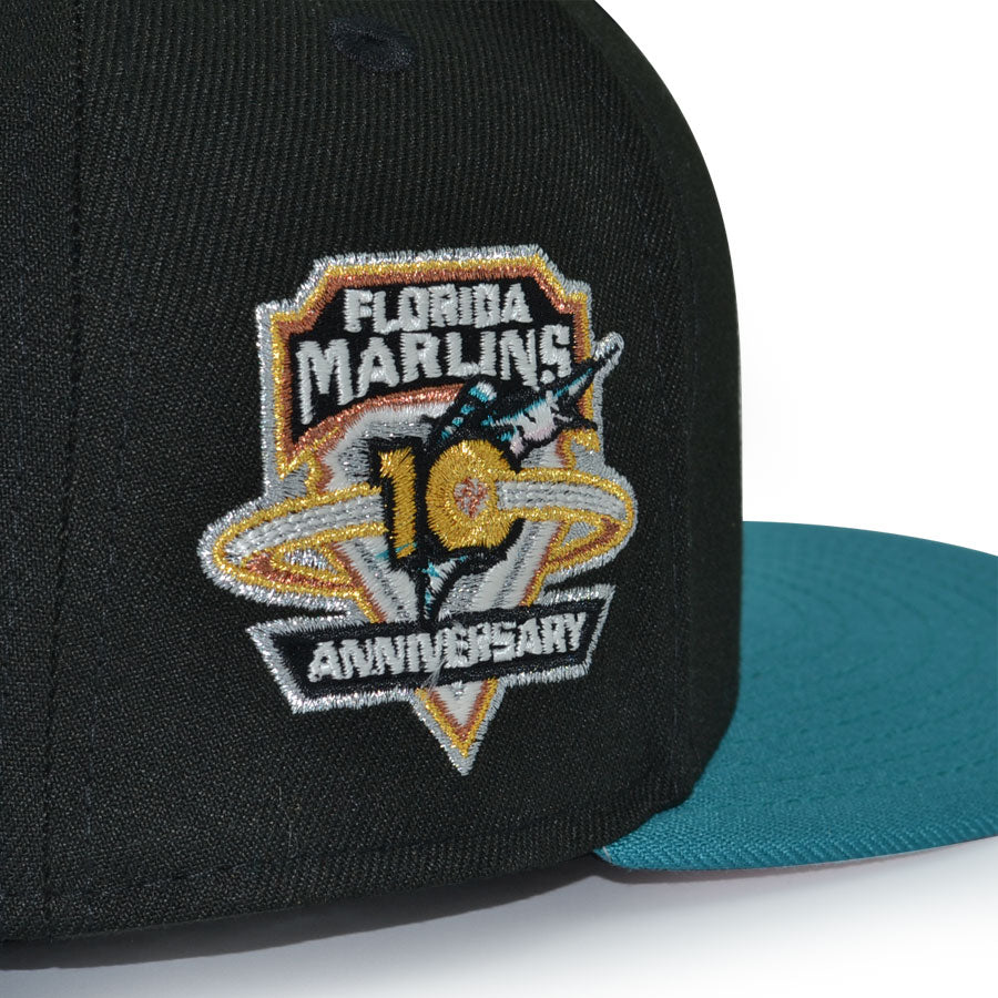 Florida Marlins "FLORIDA PINKY" Exclusive New Era 59Fifty Fitted Hat - Black/Teal/Pinky UV