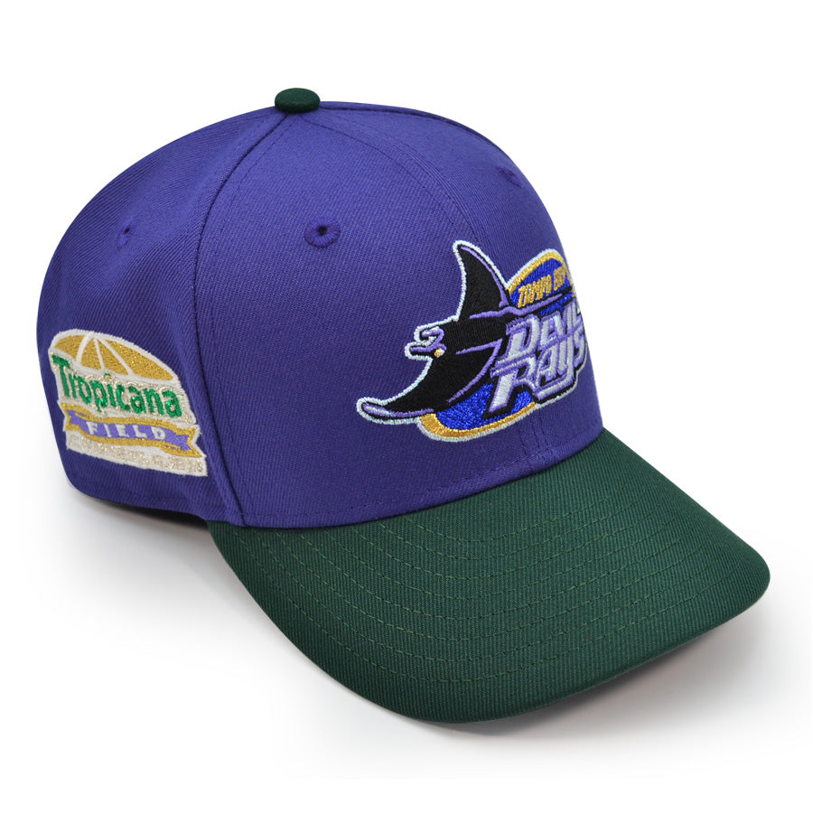 Tampa Bay Devil Rays "PURPLE WAVE" Exclusive New Era 59Fifty Fitted Hat - Orchid/Dark Green