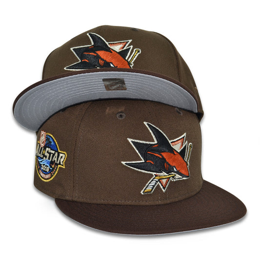 San Jose Sharks "REPO ON THE ROCKS" Exclusive New Era 59Fifty Fitted Hat - Walnut