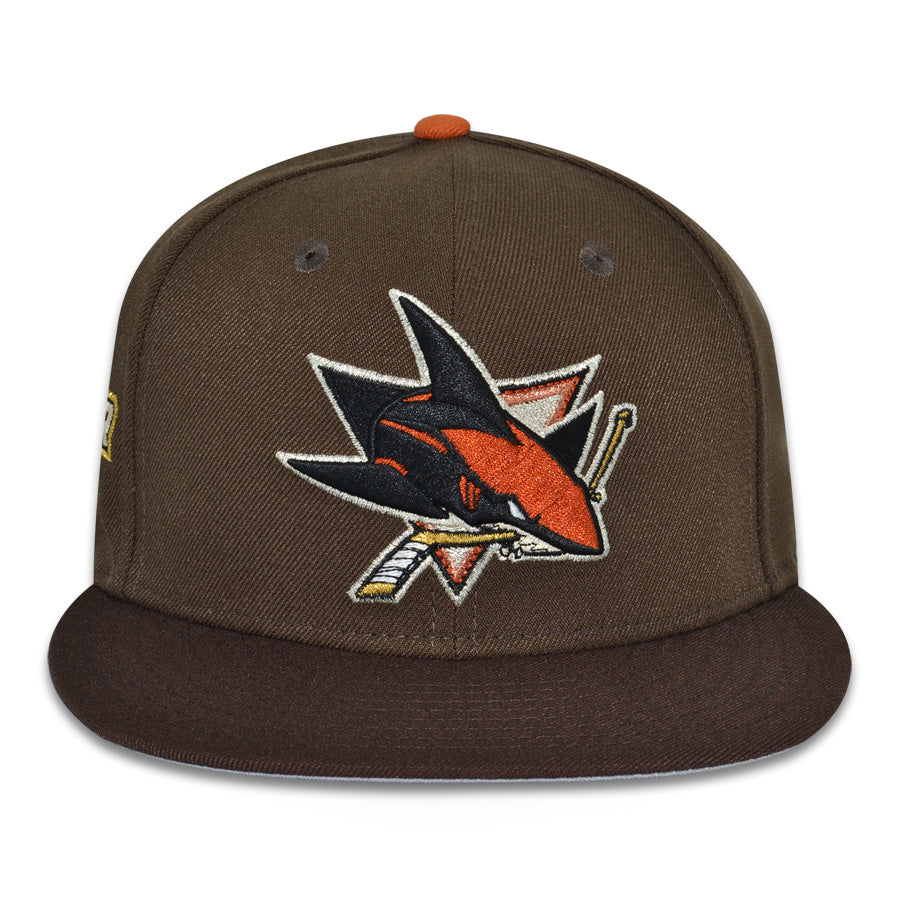 San Jose Sharks "REPO ON THE ROCKS" Exclusive New Era 59Fifty Fitted Hat - Walnut