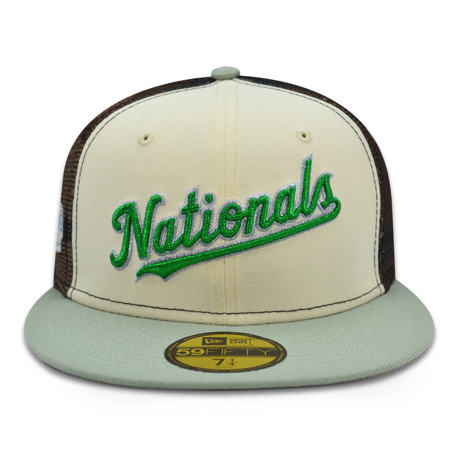 Washington Nationals "NATS FOREST" Trucker Exclusive New Era 59Fifty Fitted Hat - Chrome/Everest Green