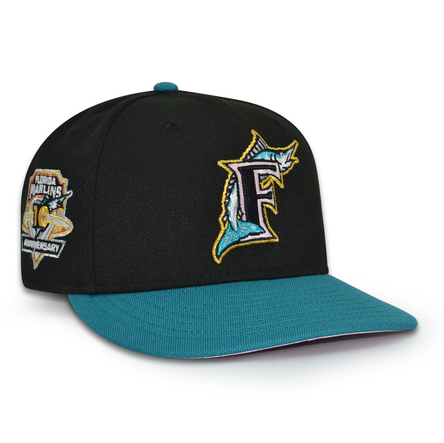 Florida Marlins "FLORIDA PINKY" Exclusive New Era 59Fifty Fitted Hat - Black/Teal/Pinky UV