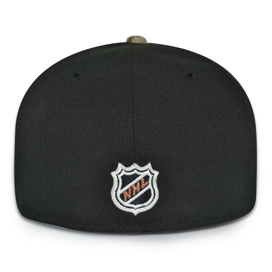 Anaheim Ducks "NEVER DUCKIN" Exclusive New Era 59Fifty Fitted Hat - Black/Real Tree