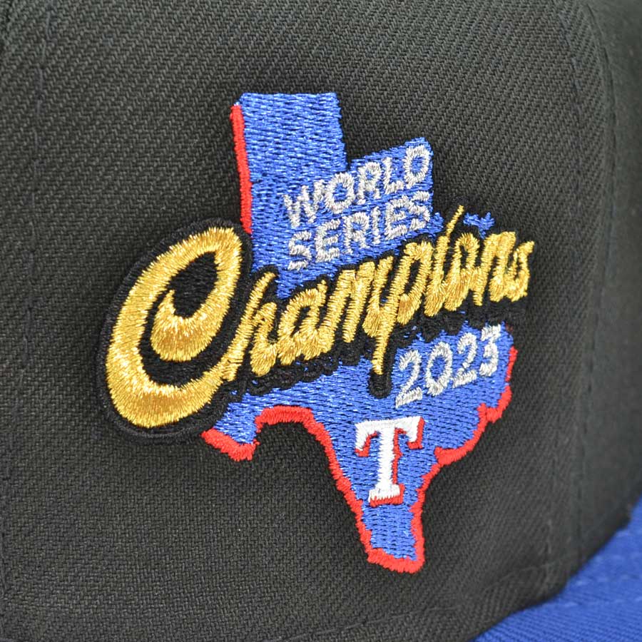 Texas Rangers "LONE STAR CHAMPS" Exclusive New Era 59Fifty Fitted Hat - Black/Royal