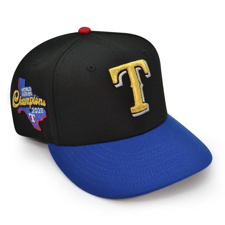 Texas Rangers "LONE STAR CHAMPS" Exclusive New Era 59Fifty Fitted Hat - Black/Royal