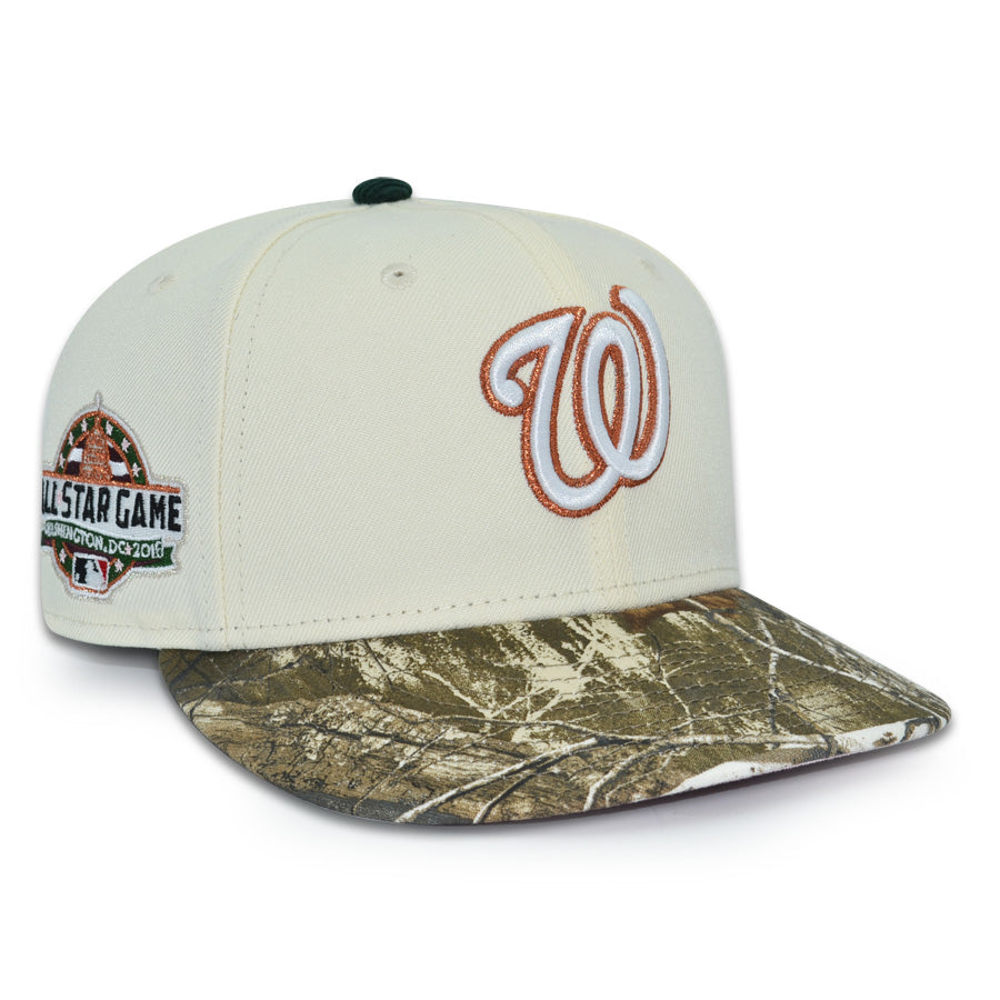 Washington Nationals "WORK" Real Tree Brim Exclusive New Era 59Fifty Fitted Hat - Chrome/Pinky UV