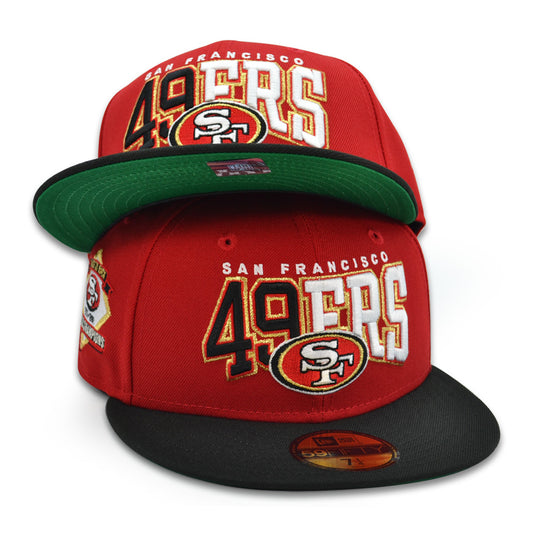 San Francisco 49ers "BANG BANG" Exclusive NFL New Era 59Fifty Fitted Hat -Scarlet/Black